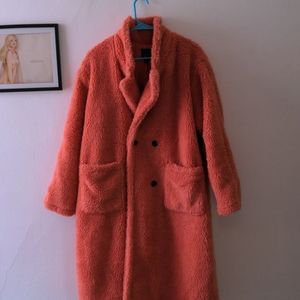 Long, warm, teddy bear coat